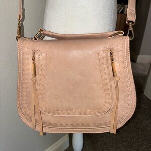 Women’s Blush Pink Saddle Crossbody Bag